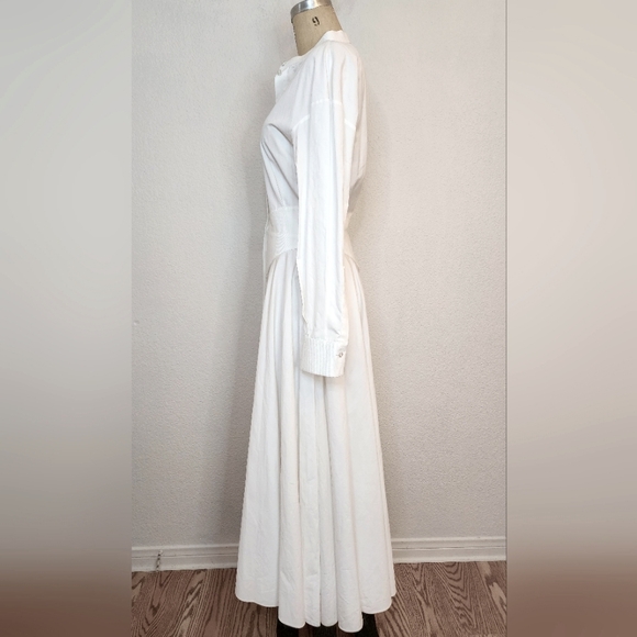 NWT Alexander McQueen White Corset Midi Shirt Dress - Picture 11 of 16